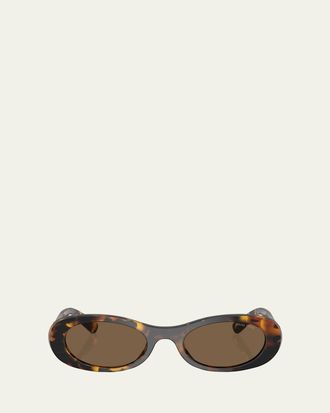 Miu Miu Logo Acetate Oval Sunglasses