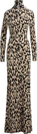 Brandon Maxwell Abito Camille leopardato - Toni neutri