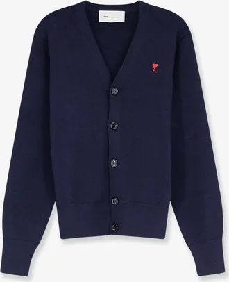 Ami Cardigan in lana con ricamo iconico - AMI PARIS - gender_Man