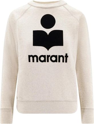 Isabel Marant Beige Sweater met Geribbelde Manchetten - Dames - Sweatshirts - Beige - S - Katoen - Hoodies & sweatvesten