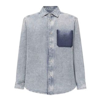 Loewe Shirt - male - Loewe - Denim Shirts - Blue - L - Shirts