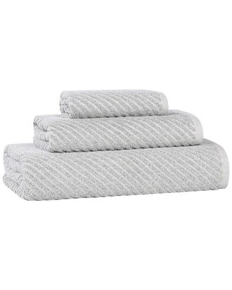 Superior Amelia Medium Weight Diagonal Stripes 3pc Towel Set