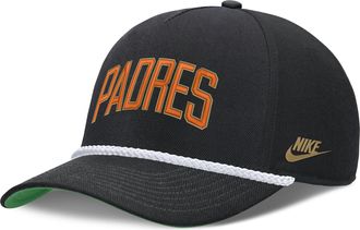Nike San Diego Padres Rise Nike Mens MLB Adjustable Hat in Black | NB4508ZES92-D8K