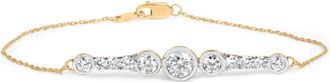 House of Brilliance 10K Yellow Gold Plated.925 Sterling Silver 1.50 Cttw Lab Grown Diamond Bezel Set Bracelet