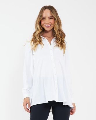 Ripe Tina Peplum Shirt in White at Nordstrom, Size X-Small L Uk