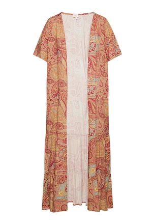 Usha Kimono Dames Bordeaux veelkleurig
