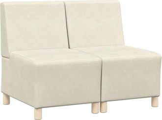 vidaXL Vidaxl - Unidad de Sofá Modular sin Brazos 2 pcs Crema 55 x 74 x 82 cm