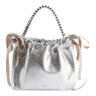 Jimmy Choo London Handbags, female, Gray, Size: ONE SIZE Drawstring Mini