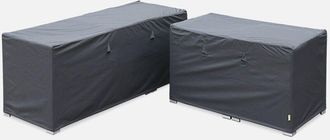 Sweeek Sweeek - Funda Para Muebles De Jard&iacute;n Napoli Y Vittoria, Set De 2, Napoli / Vittoria, Gris Oscuro, 253x83x66 Cm