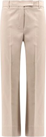 Max Mara Broeken, Dames, Beige, L, Katoen, Felice Stretch Katoenen Broek