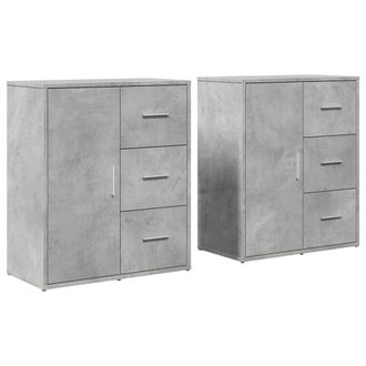 Berkfield Home Sideboards 2 pcs Concrete Grey 60x31x70 cm Engineered Wood | Size: 60 x 31 x 70 cm