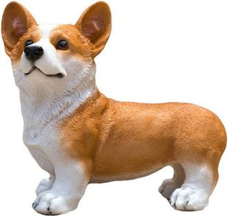 OEM Estatua De Perro Corgi Peque&ntilde;a, Adorable Y Vivaz, Adorno Compacto De Resina Para Interiores/exteriores, Jardines Y Oficinas, Color Amarillo