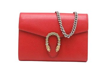 Gucci Red Calfskin Mini Dionysus Wallet on Chain