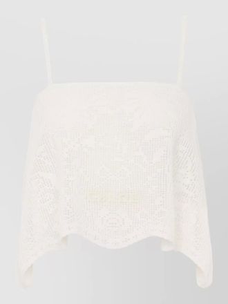Chlo&eacute; crochet cropped top tonal waist embroidery