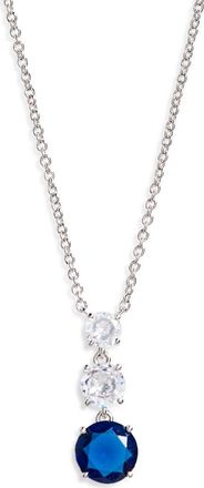 Nadri Triple Drop CZ Pendant Necklace in Rhodium at Nordstrom Rack