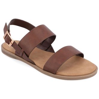 Journee Collection Womens Wide Width Lavine Flat Sandals