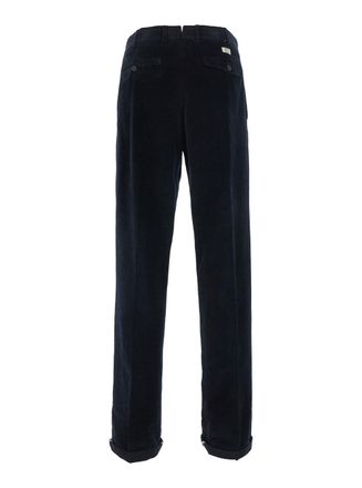 Pantaloni Torino Front-Pleated Tech Fabric Trousers - Navy