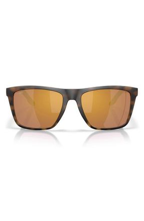 Costa Mainsail XL 59mm Mirrored Polarized Square Sunglasses in Tortoise /Gold Mirror 580P at Nordstrom