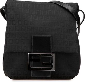 Fendi Pre-owned Womens Baguette Shoulder Bag - Black Textile - One Size