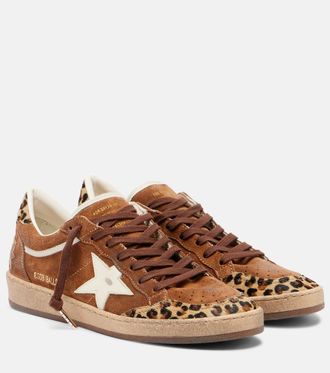 Golden Goose Ball Star calf hair-trimmed suede sneakers