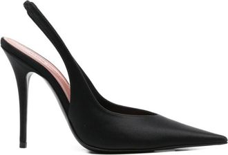 Amina Muaddi Black Anok Slingback Pumps