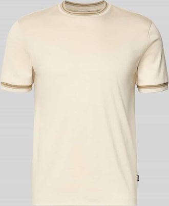 HUGO BOSS Slim Fit T-Shirt aus reiner Baumwolle Modell TESSLER 202 in Offwhite, Gr&ouml;&szlig;e XXXL