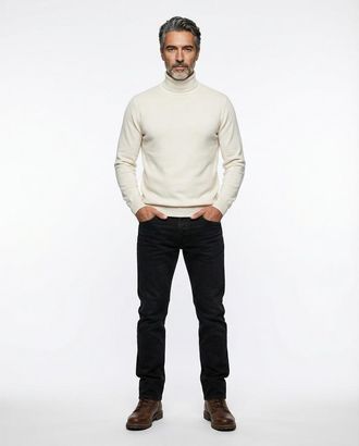 Brunello Cucinelli Off White Cashmere Turtleneck Sweater, Brand Size 46 (US Size 36)
