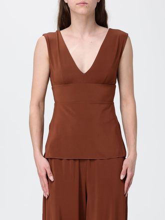 Max Mara Top senza maniche Oblare in viscosa stretch con scollo a V