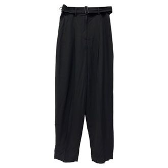 Joseph Belted Tailored Trousers in Black Viscose