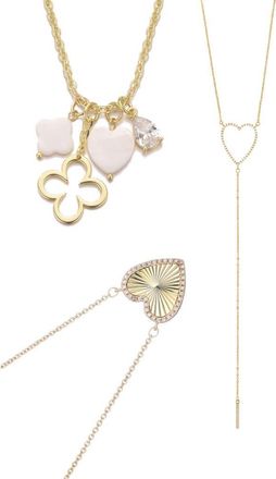Adornia Set of 3 Assorted Heart Necklaces in Gold at Nordstrom Rack