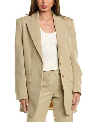 Michael Kors Gabardine Wool Boyfriend Blazer
