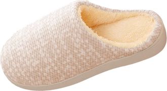 Generic Cozy Winter Mop Slippers for Women and Men Soft Indoor Shoes with Slip Sole Design for Home Comfort (Khaki, 6)