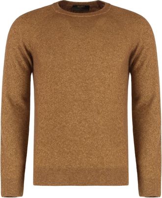 Moorer Trui met ronde hals - Heren - Cashmere truien - Bruin - S - Kasjmier - Truien & Vesten