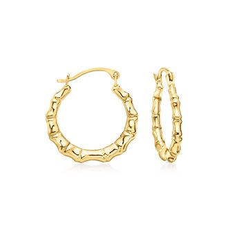 Canaria Canaria 10kt Yellow Gold Bamboo Hoop Earrings
