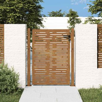 vidaXL Cancello Da Giardino 105x130 Cm Acciaio Corten Design Quadrato - Vidaxl