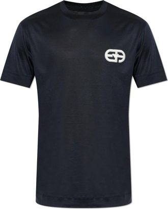 Emporio Armani T-shirt met logo - Heren - T-shirts - Zwart - S - Katoen - Tops