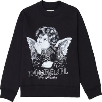 DOMREBEL Lil Reb cherub-print sweatshirt - Black