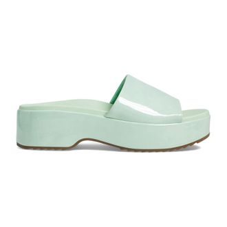 Vionic Trista Patent Synthetic Womens Slides Sandals - Menta - Size:UK 4.5