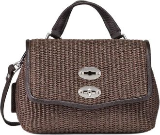 Zanellato Woven Wicker Handbag With Leather Trim