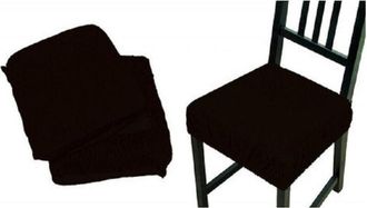 Trade Shop Trade Shop - Set 4 Coprisedia Cuscini Marrone Elastica Cuscino Sedie Imbottito Sfoderabile