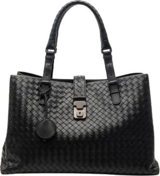 Bottega Veneta Pre-owned Tote Bags, female, Black, Size: ONE SIZE Pre-owned The Medium Roma