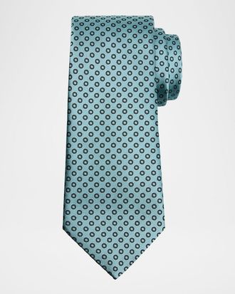 Giorgio Armani Men & apos;s Micro-Circle Silk Tie