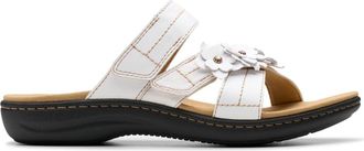 Clarks womens Laurieann AylaFlat Sandal, White Leat, 6.5 Wide