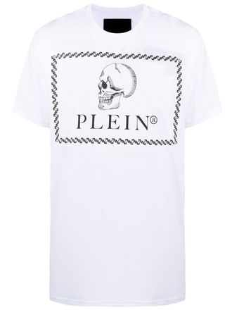 Philipp Plein T-shirt met doodskopprint - Wit