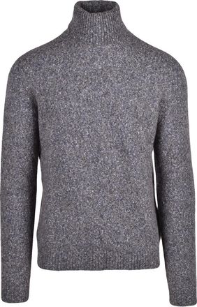 Roberto Collina Grey Cotton-Blend High-Neck Sweater