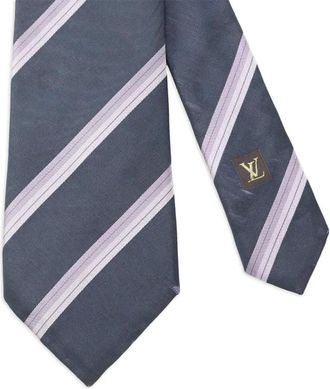 Louis Vuitton 2000s striped-pattern tie - Blue