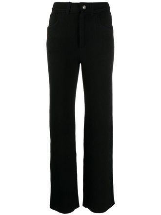 Barrie wide-leg knitted trousers - Black
