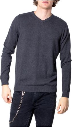 Jack & Jones Basis V-Hals Katoenen Trui - Heren - V-hals truien - Grijs - S - Katoen - Truien & Vesten