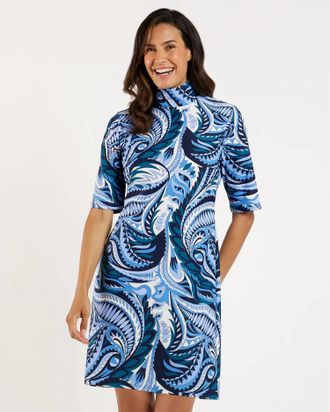 Jude Connally Grace Mini Dress In Sundance Paisley Navy/peacock