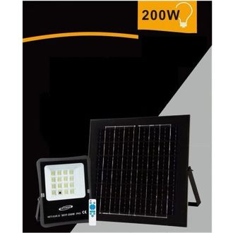 Trade Shop Trade Shop - Foco Led Solar 200w Mando A Distancia Ip65 Luz Blanca Fria 6500k S01f-200w